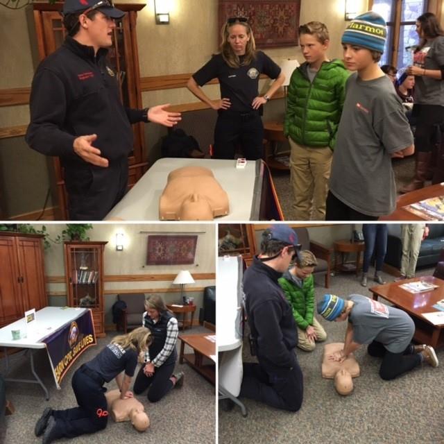 EMT Team Teaching CPR to Kids
