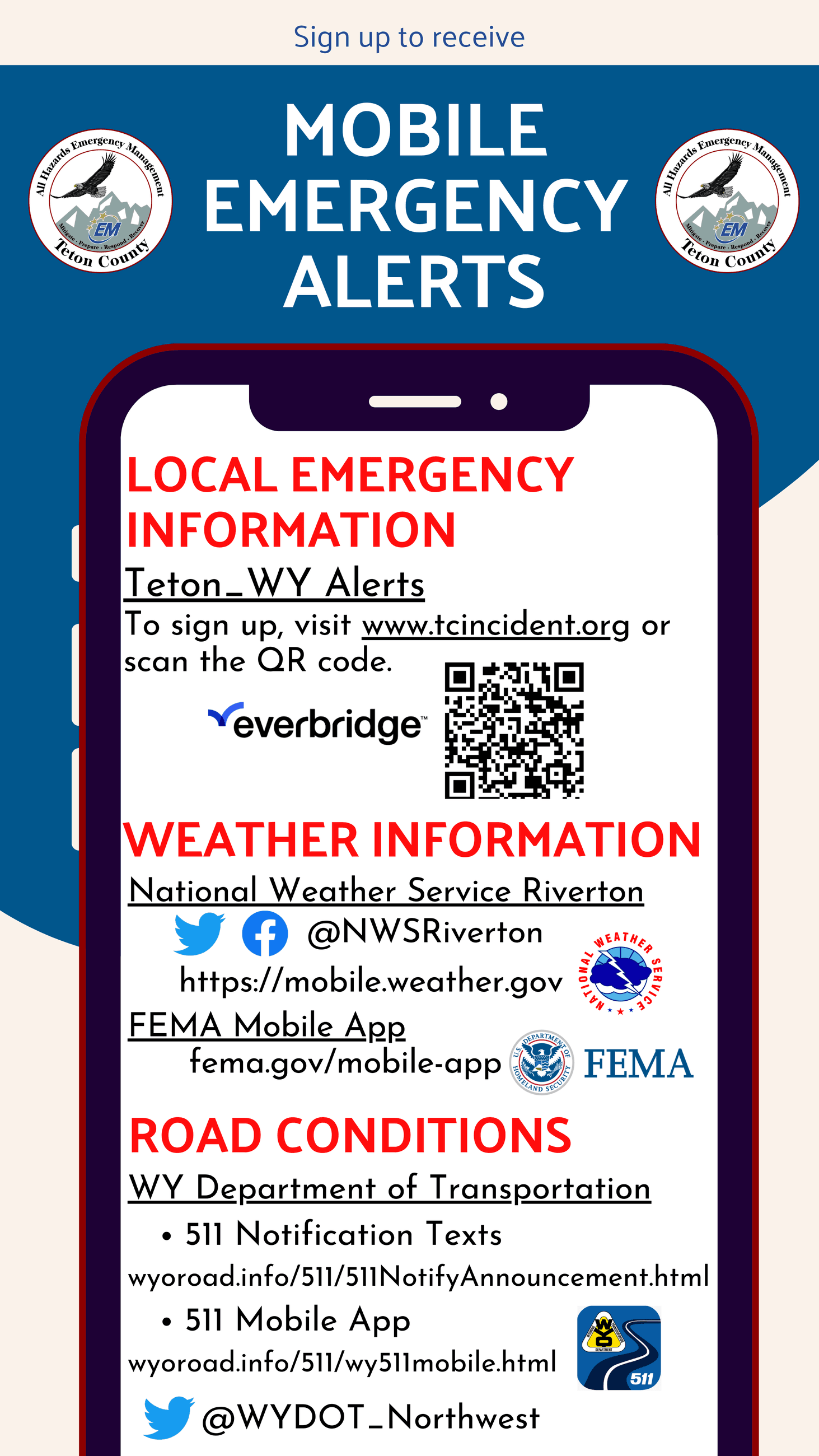2024 Sign up for Teton County WY Mobile Emergency Alerts