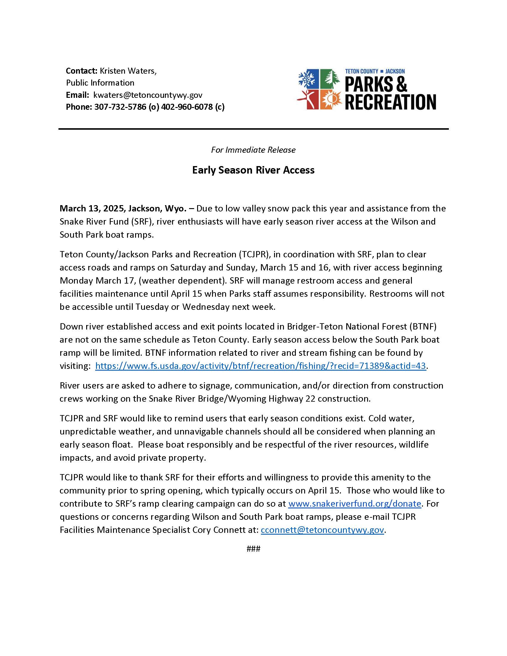 Early Season River Access 03132025